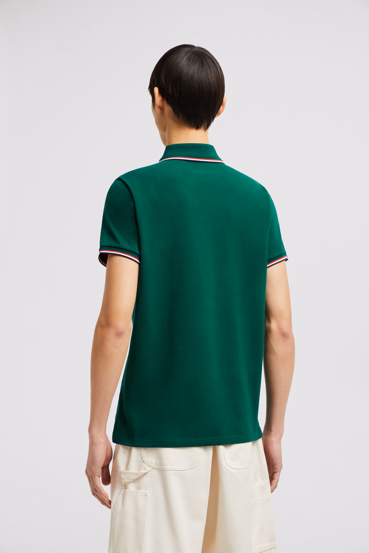 Polo en piqué de coton Hommes Vert Feuille Moncler 5